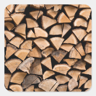 Woodpile background square sticker