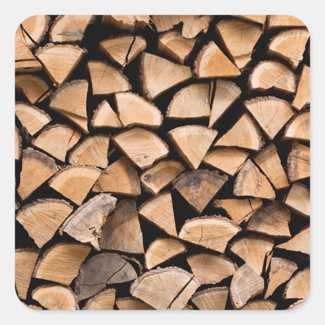 Woodpile background square sticker (Front)
