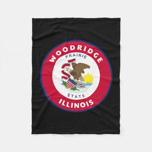 Woodridge Illinois Il Flag Dge Roundlet Souvenir  Fleece Blanket (Front)