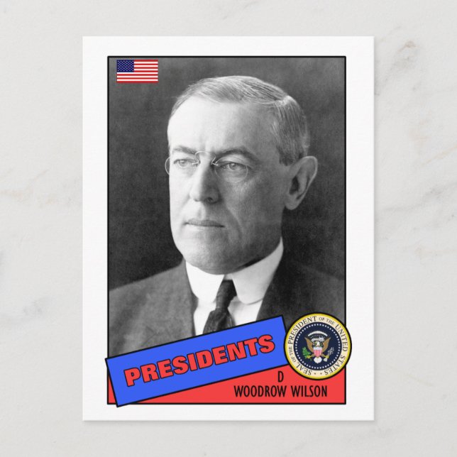 Woodrow Wilson Baseball Card (Front)