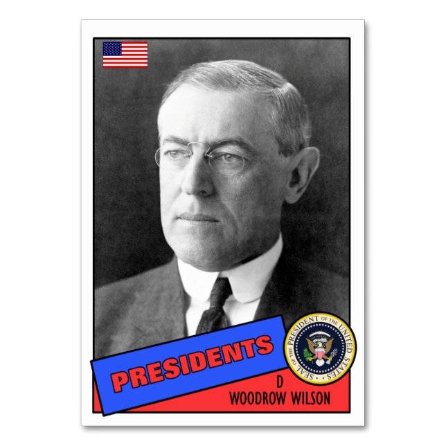 Woodrow Wilson Baseball Card (Front)