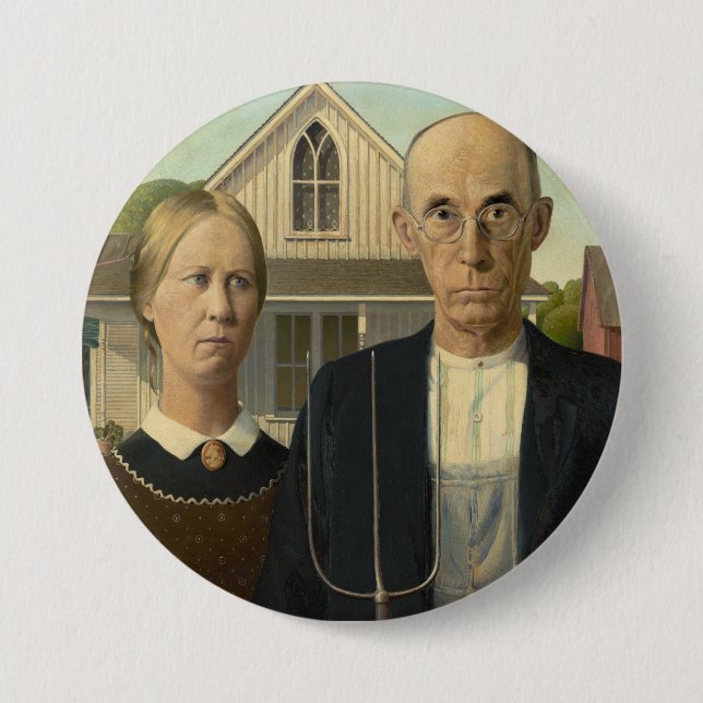 Wood's American Gothic 7.5 Cm Round Badge (Front)