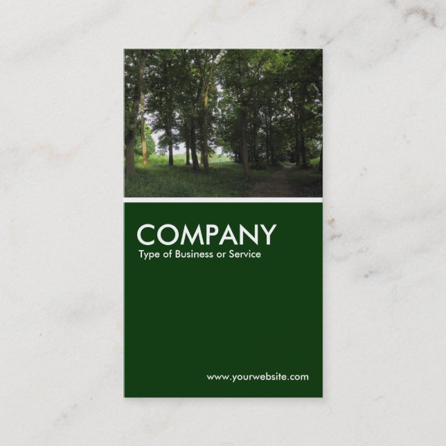 Woods, Bute Park Cardiff - Dark Green Business Card (Front)