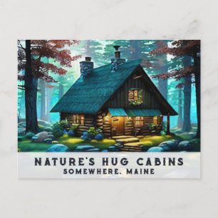 *~* Woods Cabin Colourful Bold Art AP49 Stream Postcard