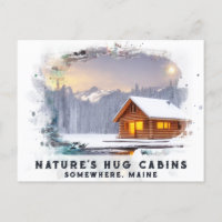 *~* Woods Cabin Lights AP49 Snowy Painting Dusk