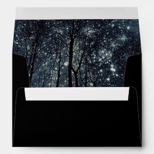 Woods Dark Night Glittering Stars Blue Sky Custom Envelopes