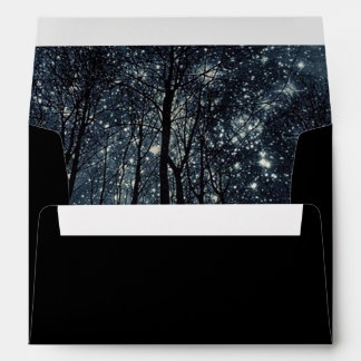 Woods Dark Night Glittering Stars Blue Sky Custom Envelopes