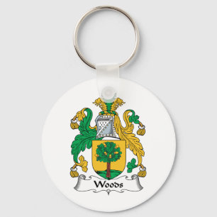 Woods Family Crest Key Ring