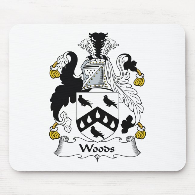 Woods Family Crest Mouse Mat (Front)