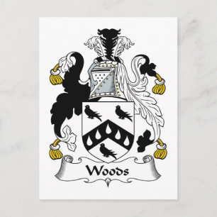 Woods Family Crest Postcard