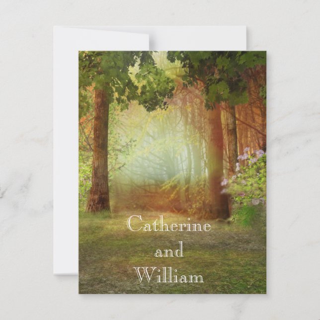 Woods Forest Casual Elegant Outdoor Wedding Invitation (Front)