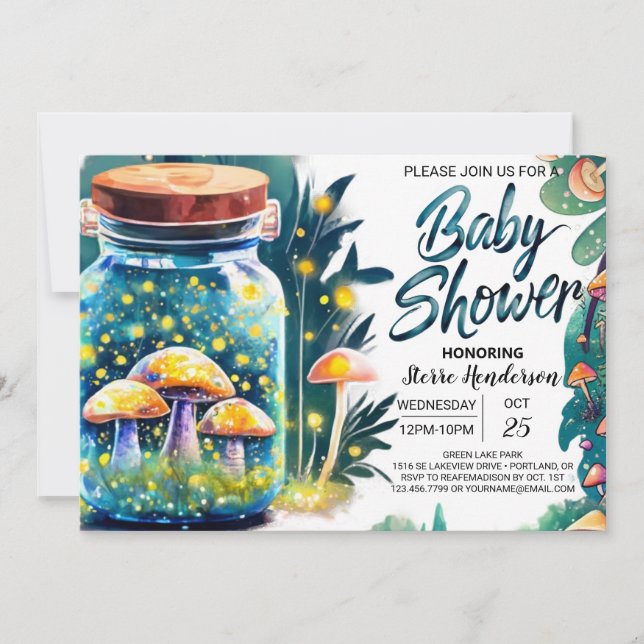 Woods Toadstool Baby Shower Invitation (Front)