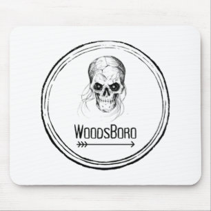 Woodsboro Vintage scary skull face Halloween Mouse Mat