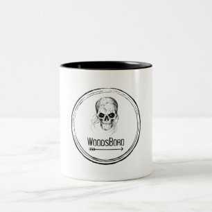 Woodsboro Vintage scary skull face Halloween Two-Tone Coffee Mug