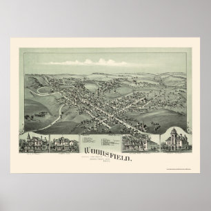 Woodsfield, OH Panoramic Map - 1899 Poster
