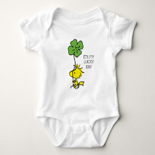 Woodstock Carrying Shamrock Baby Bodysuit
