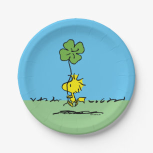 Woodstock Carrying Shamrock Paper Plate