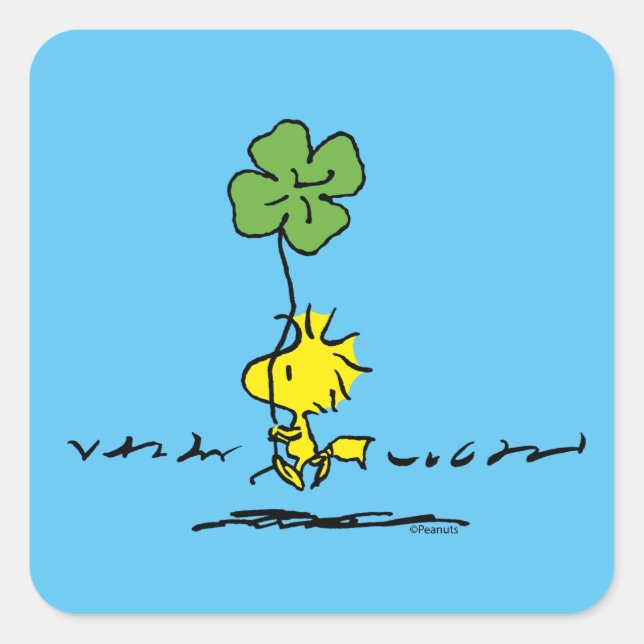 Woodstock Carrying Shamrock Square Sticker (Front)