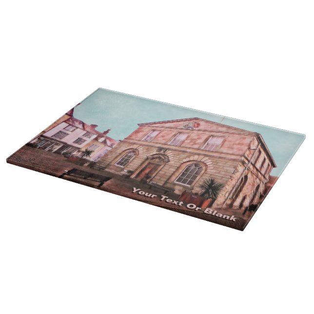 Woodstock, England Town Hall Cutting Board (Corner)
