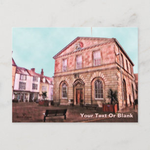 Woodstock, England Town Hall Holiday Postcard