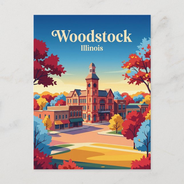Woodstock Illinois Postcard (Front)