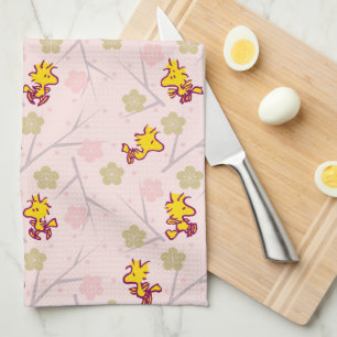 Woodstock Pink Cherry Blossom Pattern Tea Towel
