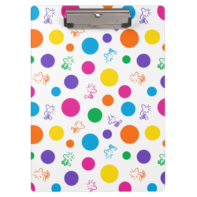 Woodstock Rainbow Polka Dot Pattern Clipboard (Front)