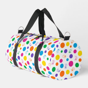 Woodstock Rainbow Polka Dot Pattern Duffle Bag