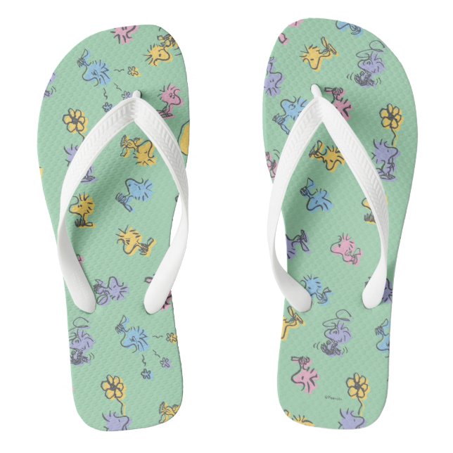 Woodstock Sugar Pop Art Pattern Flip Flops (Footbed)