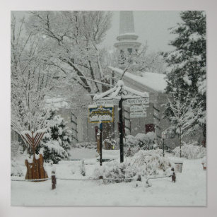 Woodstock Town Square Winter Poster