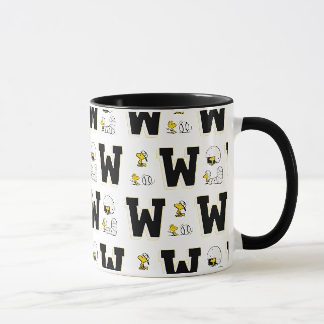 Woodstock Varsity Sports Letter Pattern Mug (Right)