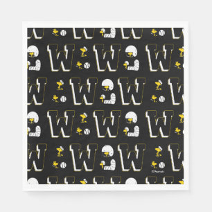 Woodstock Varsity Sports Letter Pattern Napkin