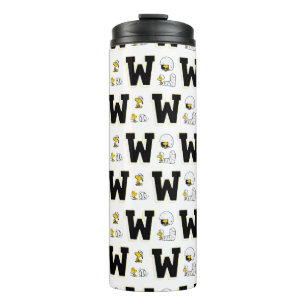 Woodstock Varsity Sports Letter Pattern Thermal Tumbler