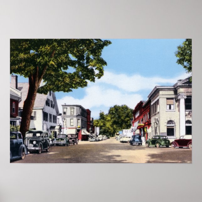 Woodstock Vermont Central Street Poster (Front)