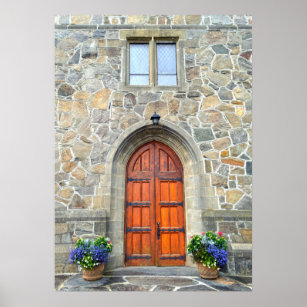 Woodstock, Vermont, Church Doors Poster