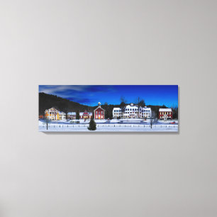 Woodstock, Vermont on a winter night. Canvas Print