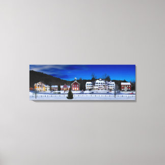 Woodstock, Vermont on a winter night. Canvas Print