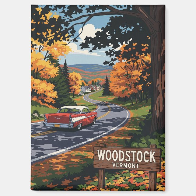 Woodstock Vermont Travel Magnet (Front)