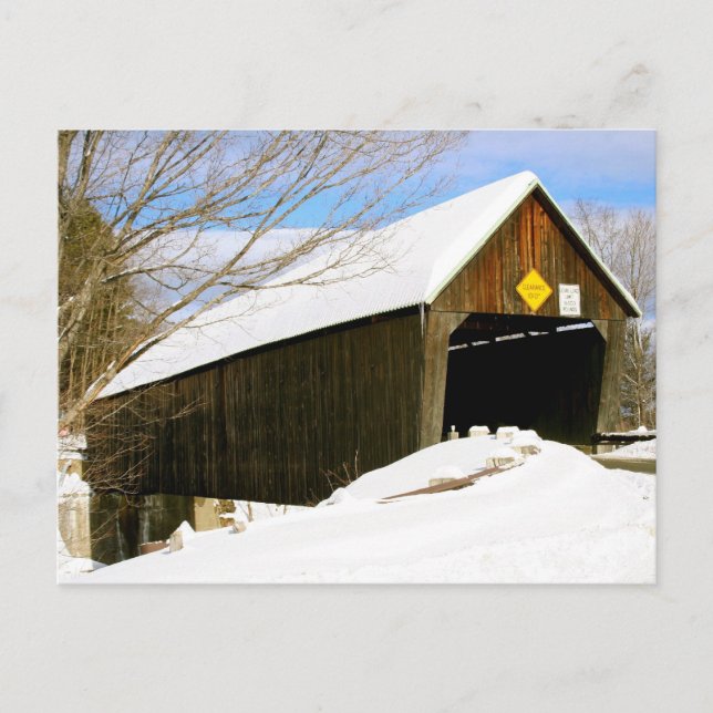 Woodstock, VT covered bridge Postcard (Front)