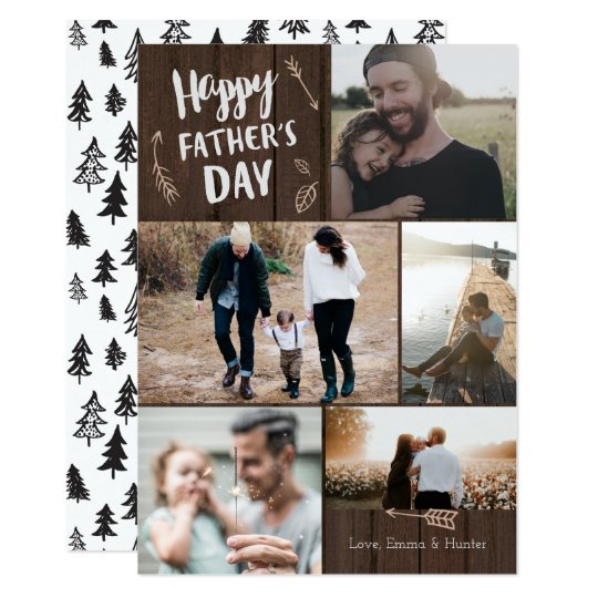 Woodsy 5 Photo Father's Day Card