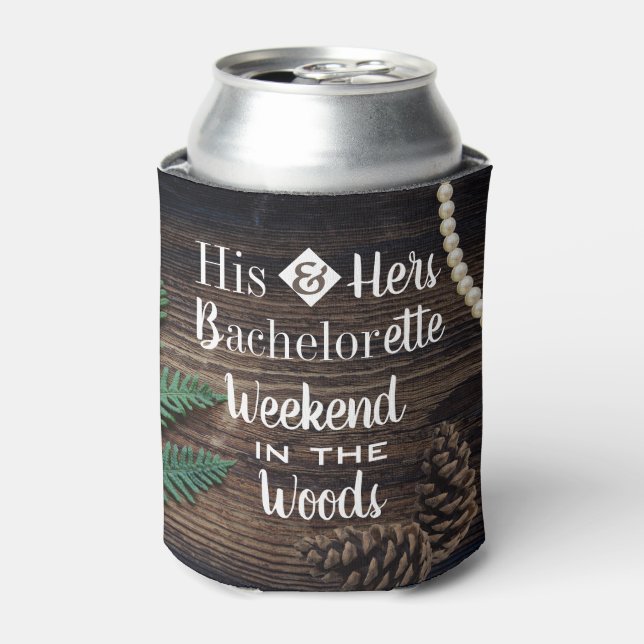 Woodsy Bachelor/Bachelorette Party Personalised Can Cooler (Can Front)