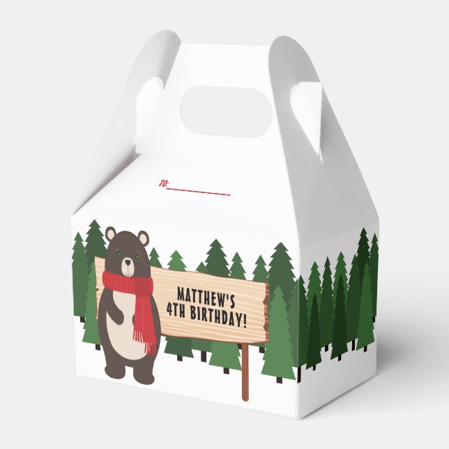Woodsy Bear Favour Box (Front Side)