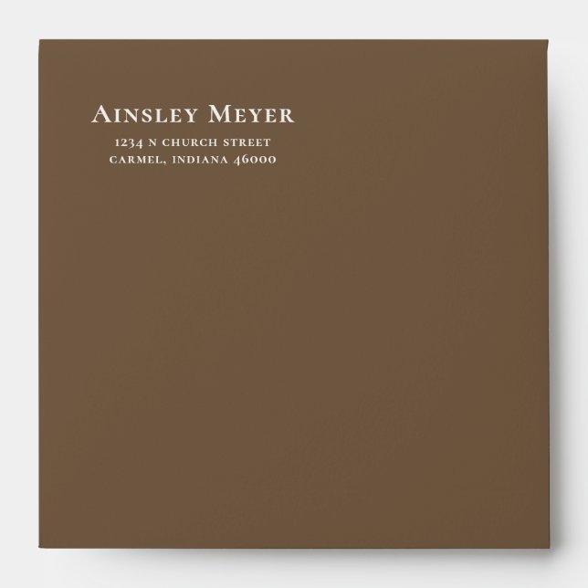 Woodsy Brown With Return Address Envelope (Front)