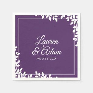 Woodsy Cocktail Napkins   Leaf Frame (Plum) DK