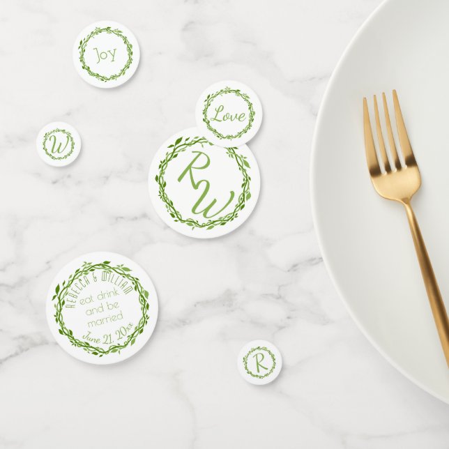 Woodsy Elegance | Wedding Vine Festive Monogram Confetti (Group)