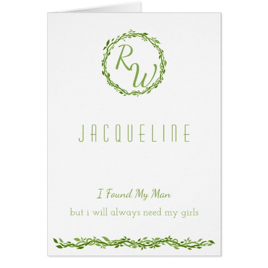 Woodsy Elegance | Wedding Vine Green Bridesmaid Card