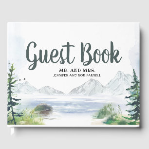 Woodsy Nature Mountains Wedding Guest Book