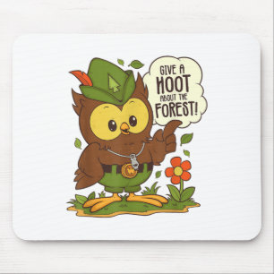 Woodsy Owl Give A Hoot About The Forest Arbor Day Mouse Mat