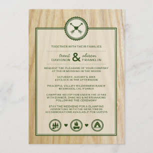 Woodsy Wedding & Glamping Invitation