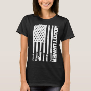 Woodturner Carpenter Patriotic Woodworker Flag T-Shirt